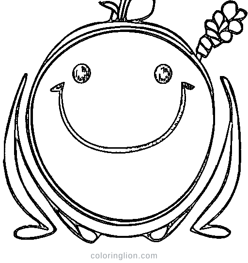 A happy square character Coloring Page