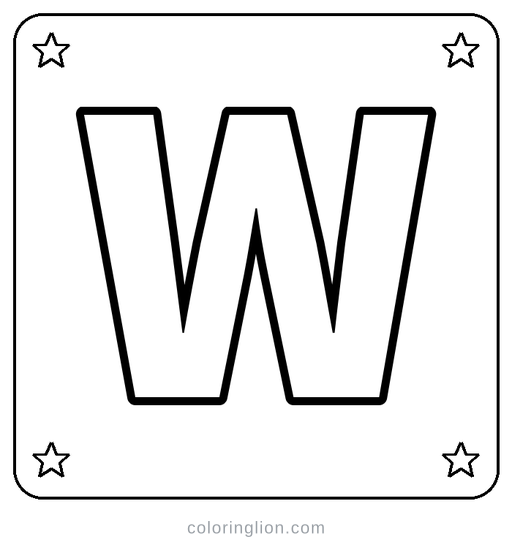 Letter W Coloring Page