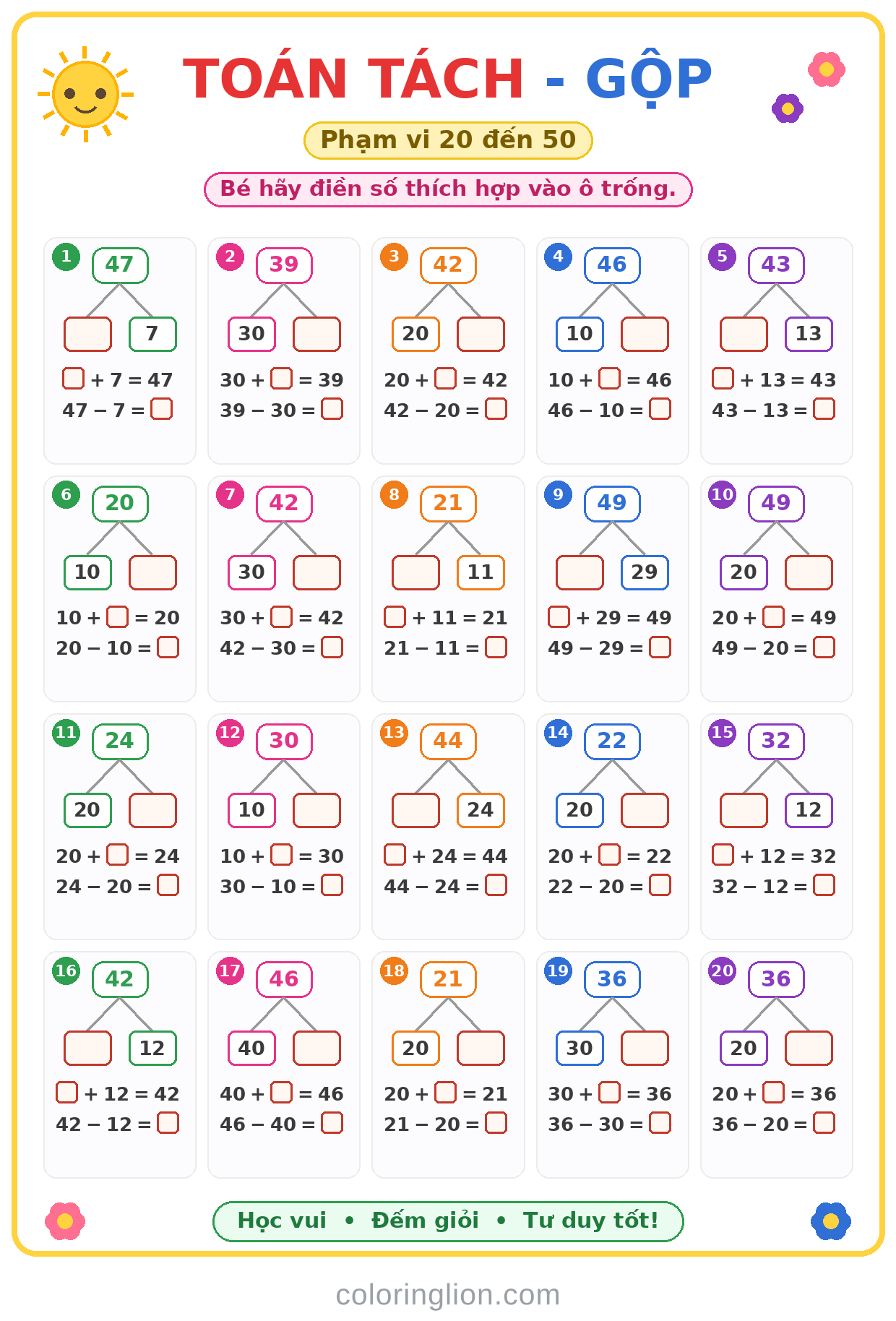 Tách – Gộp số 15