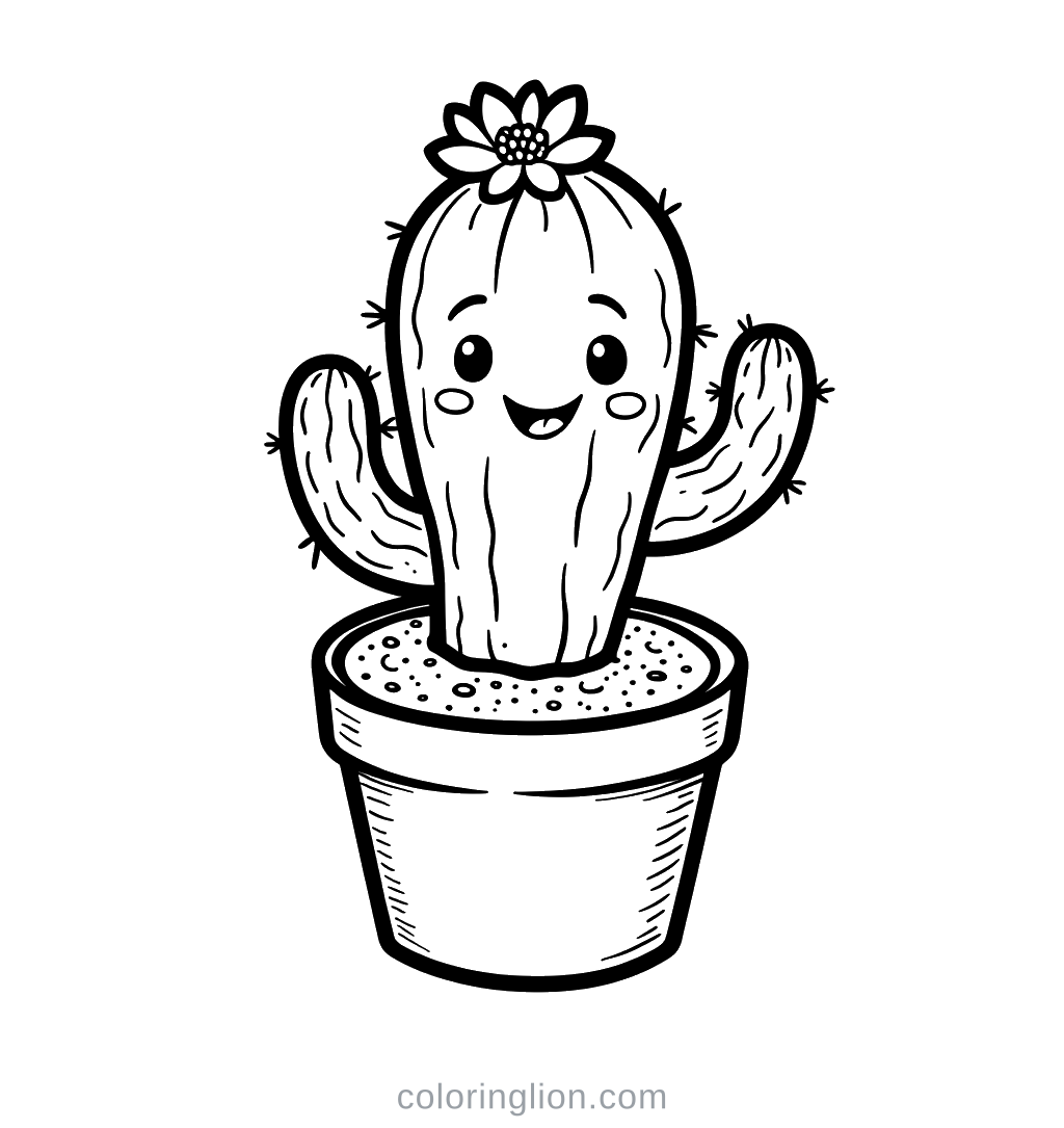 Cactus Coloring Page