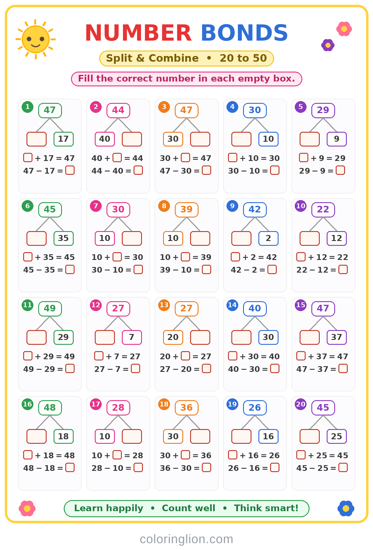 Number Bonds 18