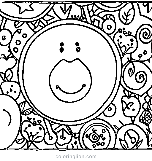 A peach Coloring Page