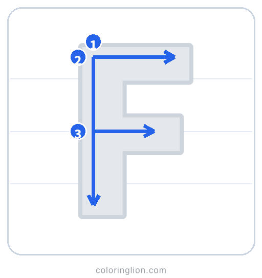 Trace Letter F