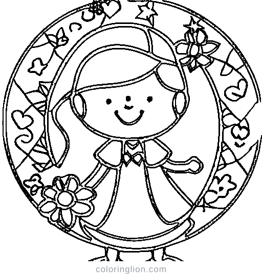 A princess holding flowers Coloring Page