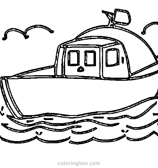 A fishing boat Coloring Page