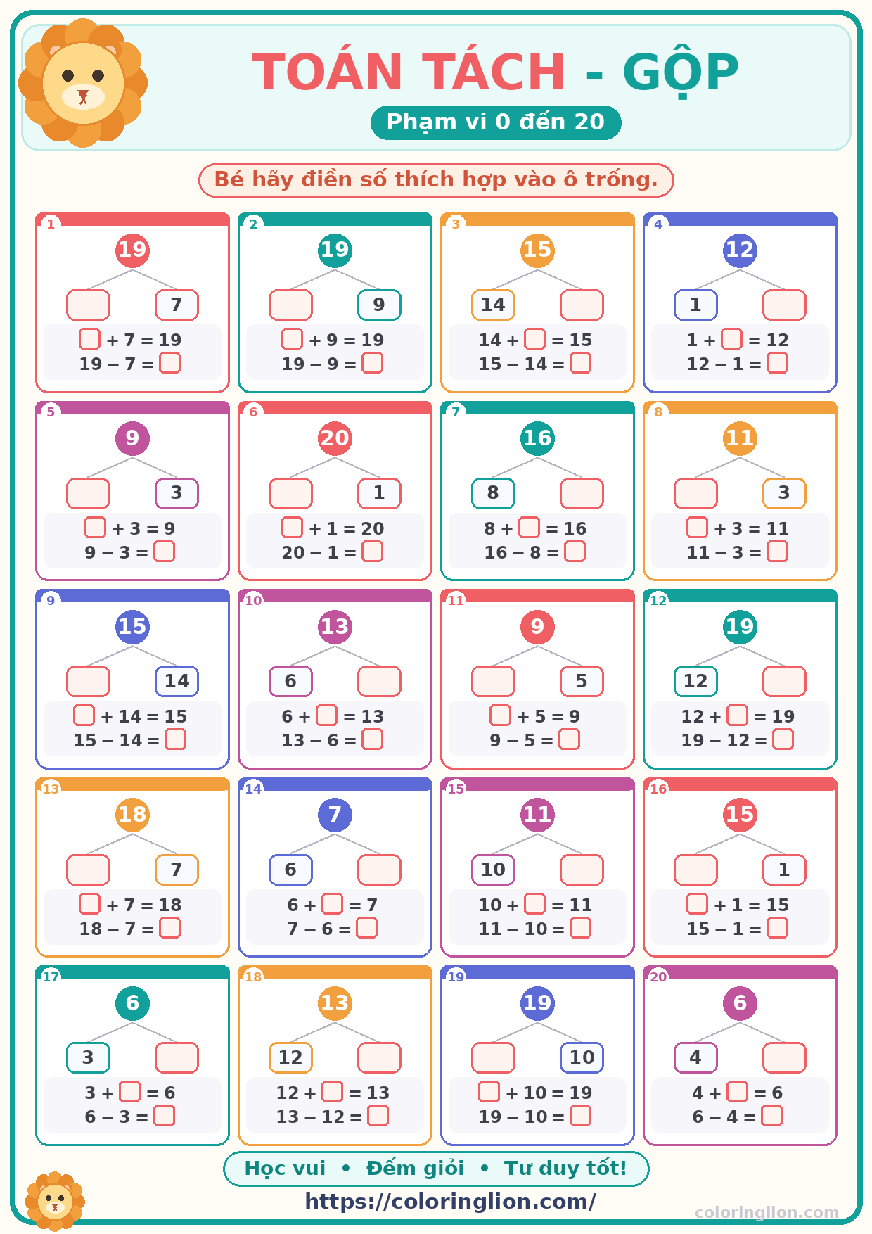 Tách – Gộp số (0–20) 14