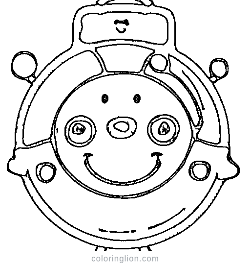 A round robot with wheels Coloring Page