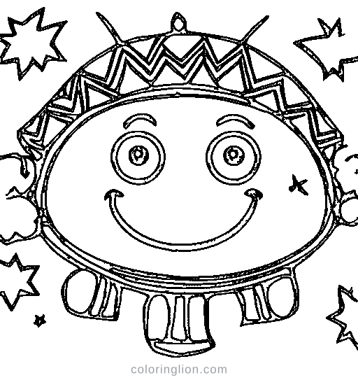A friendly alien with antennae Coloring Page