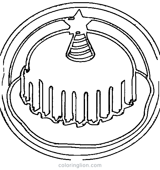 A birthday cake with candles Coloring Page
