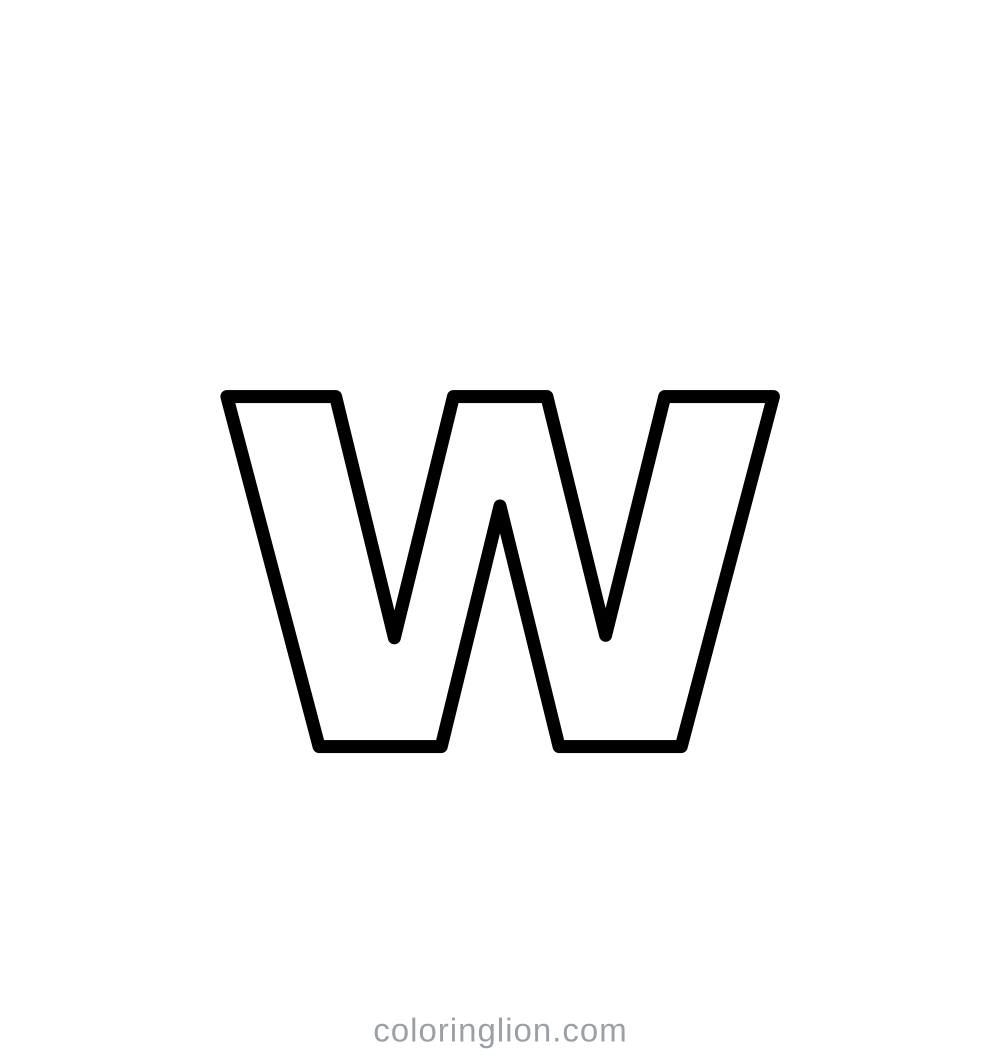 소문자 w 색칠 도안