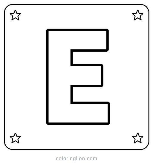 Letter E Coloring Page