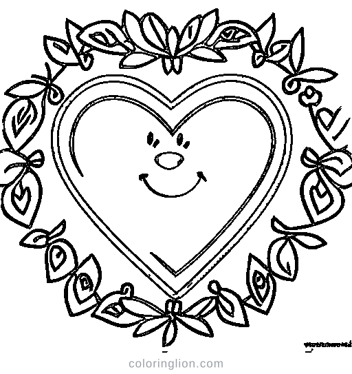A heart character Coloring Page