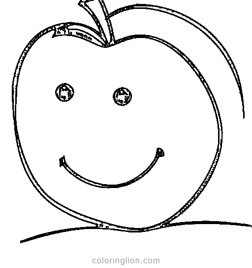A smiling apple Coloring Page