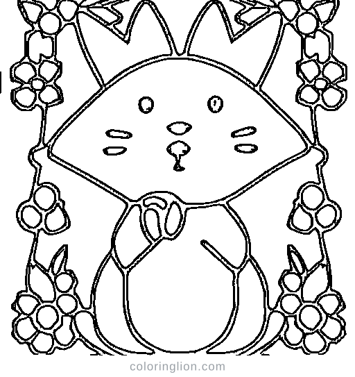 A simple cat outline with a few big numbered sections Coloring Page