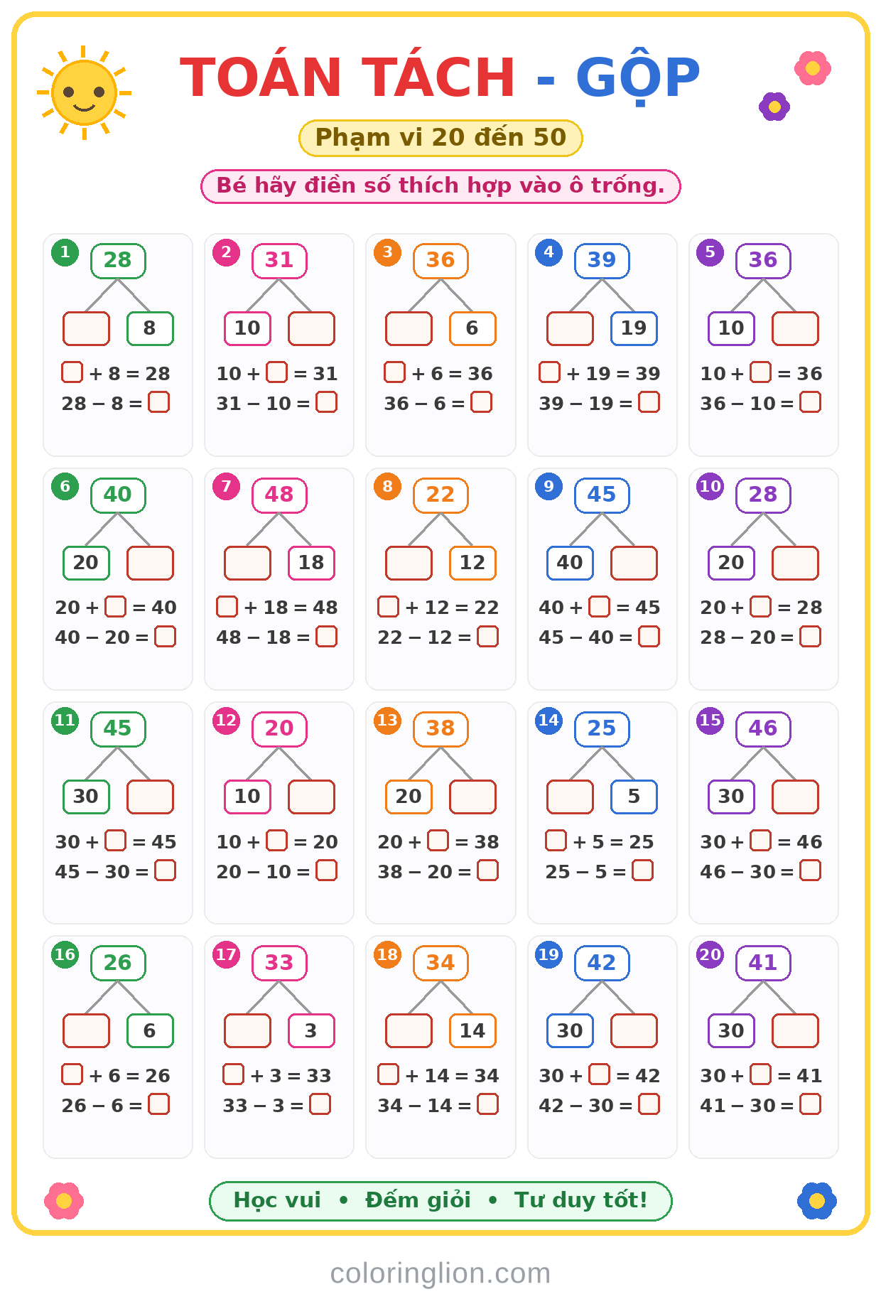 Tách – Gộp số 20