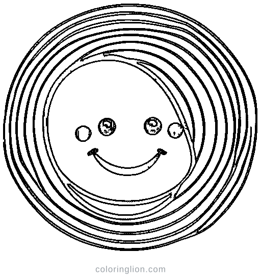 A big rainbow with clouds Coloring Page