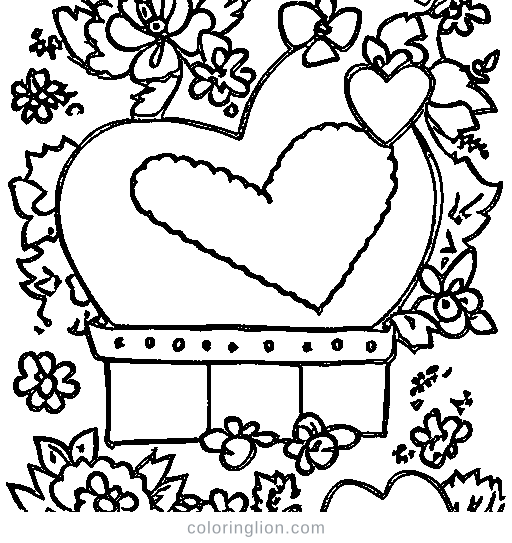 A love letter envelope with a heart Coloring Page