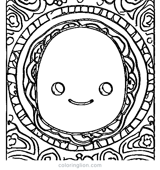 A tiny alien waving Coloring Page