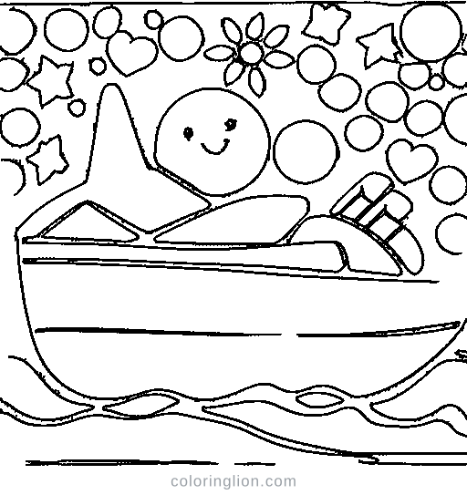 A fishing boat Coloring Page