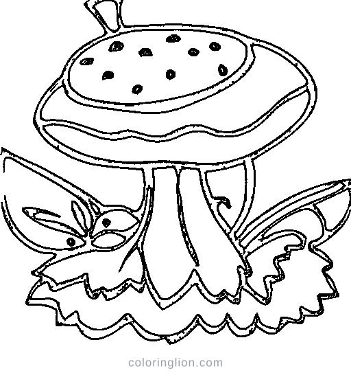 A fairy sitting on a mushroom Coloring Page