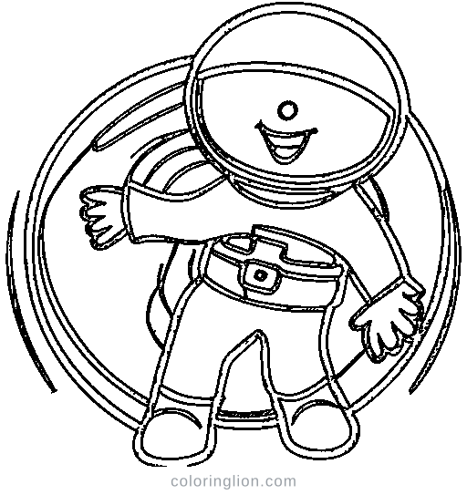 An astronaut waving Coloring Page