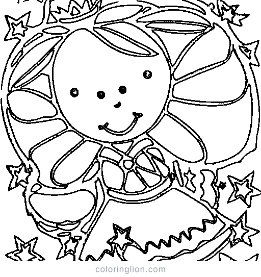 Little fairy with butterfly wings and a wand Coloring Page