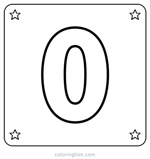 Number 0 Coloring Page