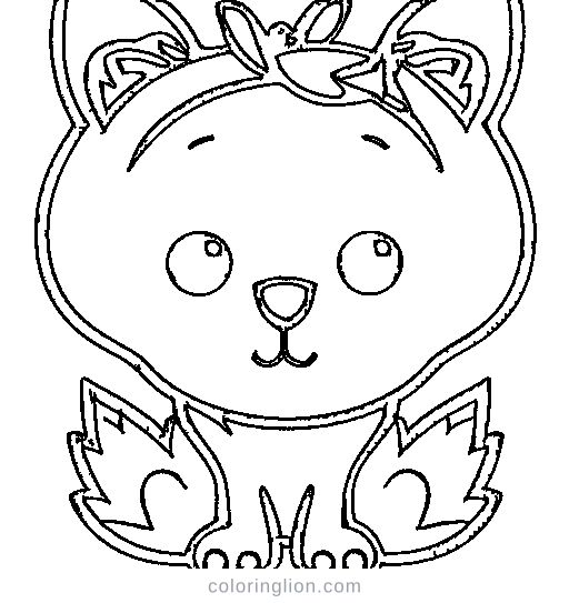 Furry monster with horns Coloring Page