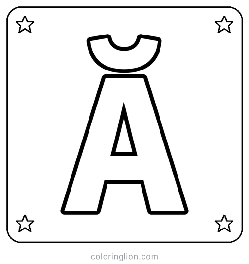 Letter Ă Coloring Page