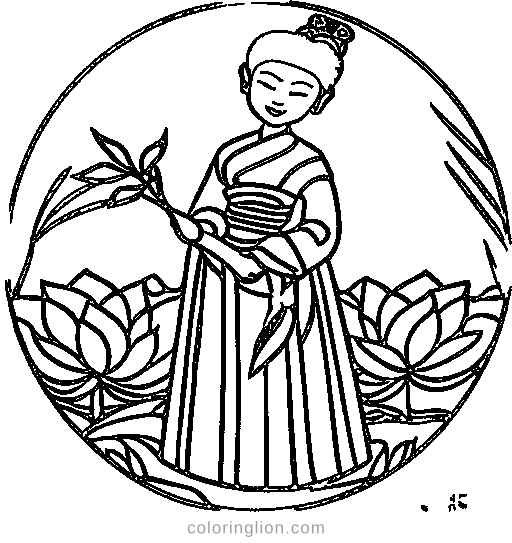Vietnamese Princess Coloring Page