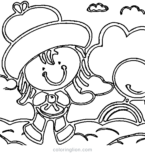 A big rainbow with clouds Coloring Page
