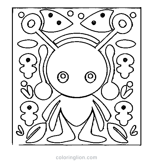 Friendly Alien Coloring Page