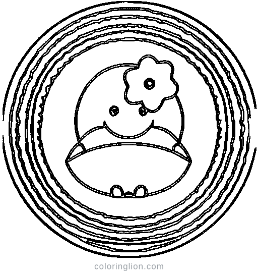 卵の殻の中のひよこのぬりえ