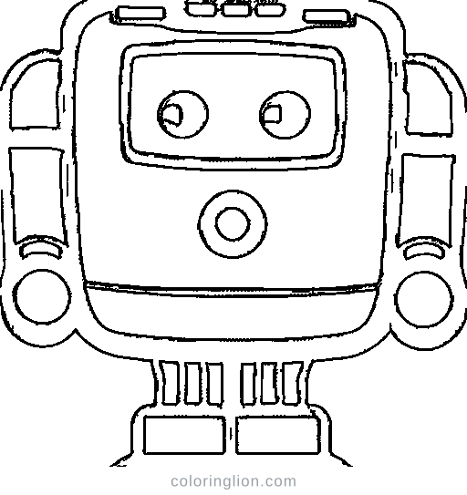 A robot with an antenna Coloring Page