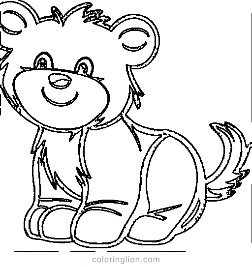Baby lion cub Coloring Page