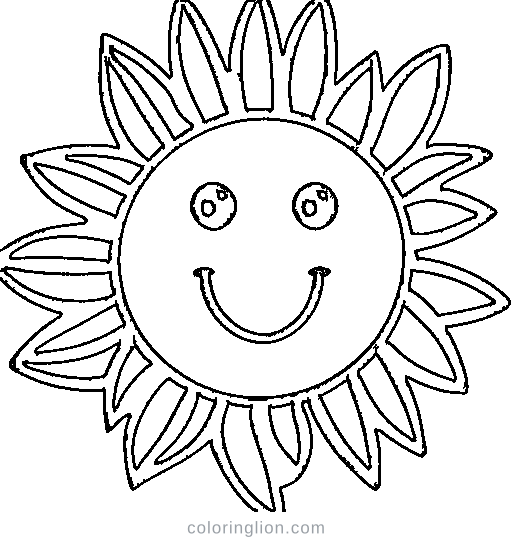 A smiling sunflower Coloring Page