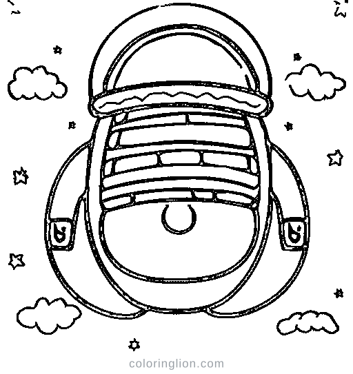 Alien in a UFO Coloring Page