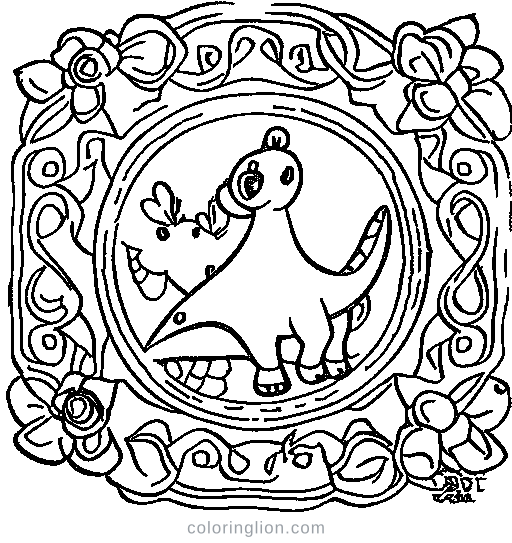 A long-neck dinosaur Coloring Page