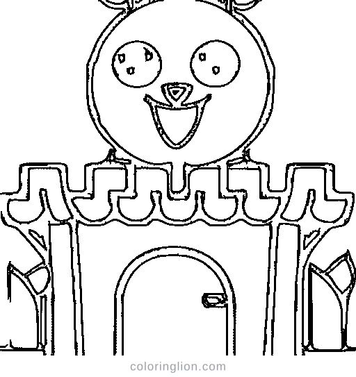 A small castle with flags Coloring Page