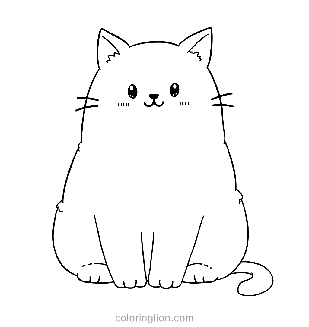 통통한 고양이 색칠 도안