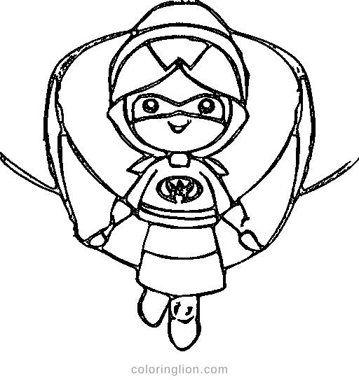 A superhero girl with a star emblem Coloring Page