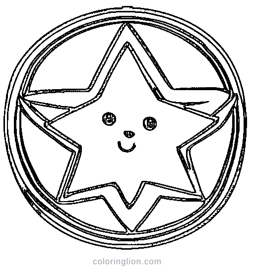 A simple star with numbered areas Coloring Page