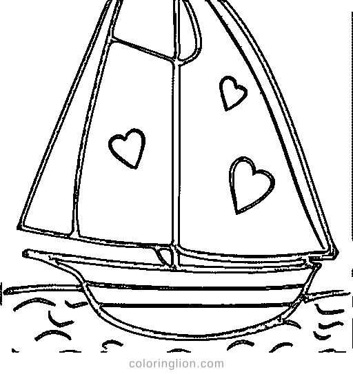 Little sailboat with a smile Coloring Page