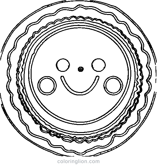 A cupcake with a cherry Coloring Page