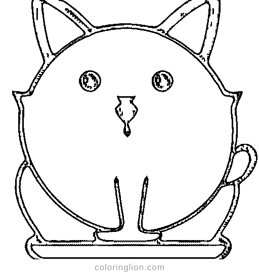 A simple cat outline with a few big numbered sections Coloring Page