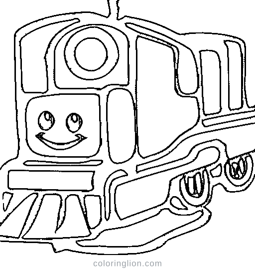 A colorful toy train Coloring Page