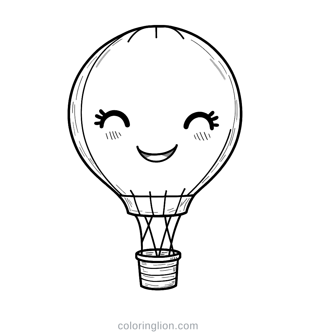 Hot Air Balloon Coloring Page