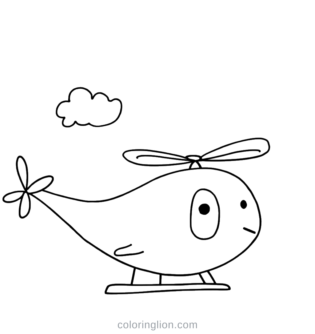 Helicopter Coloring Page