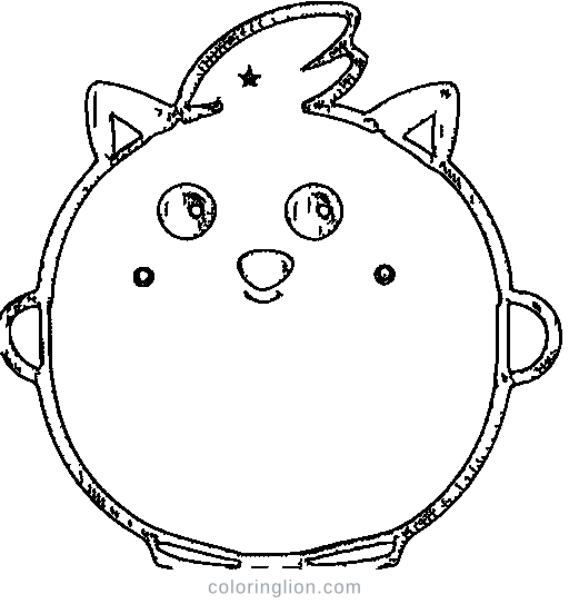 A simple cat outline with a few big numbered sections Coloring Page