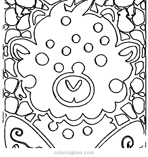 A fluffy monster with spots Coloring Page